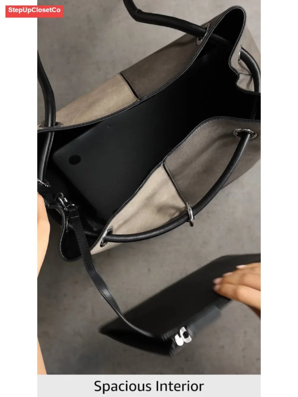 Calvin Klein Vegan Leather Tote with Removable Wristlet